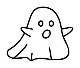 Sticker - Ghost, fairy tale icon. Element of fairy Tale icon on white background