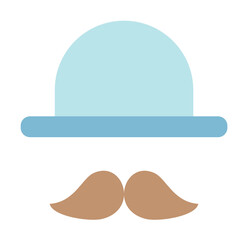 Sticker - Mustache, hat icon. Simple color elements of cultural activities icons for ui and ux, website or mobile application on white background