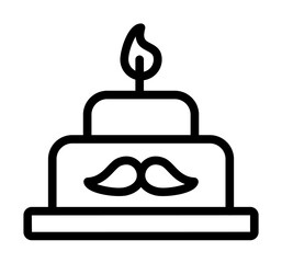 Sticker - Cake icon. Simple line, outline elements of cultural activities icons for ui and ux, website or mobile application on white background