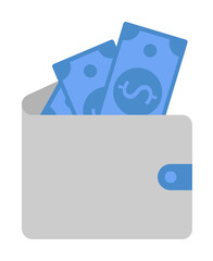 Sticker - Coin, wallet, finance, money, banking two color blue and gray icon on white background