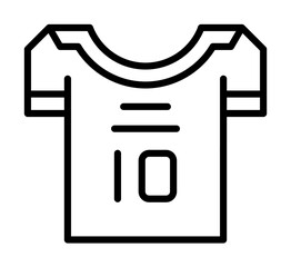 Poster - T-shirt, football player icon. Simple line, outline elements of soccer for ui and ux, website or mobile application on white background