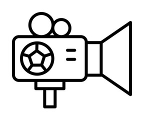 Poster - Camera, football icon. Simple line, outline elements of soccer for ui and ux, website or mobile application on white background