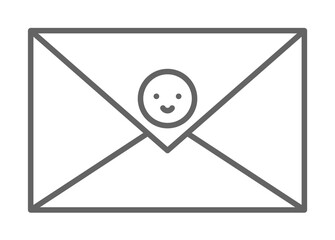 Letter, smile icon. Element of friendship icon. Thin line icon for website design and development, app development. Premium icon on white background