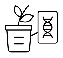 Wall Mural - DNA, plant icon. Simple line, outline of gene modification icons for ui and ux, website or mobile application on white background