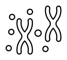 Wall Mural - DNA, chromosome icon. Simple line, outline of gene modification icons for ui and ux, website or mobile application on white background