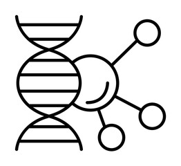 Wall Mural - DNA, atom icon. Simple line, outline of gene modification icons for ui and ux, website or mobile application on white background