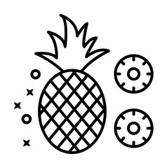 Sticker - Pineapple organic fruits icon. Element of Hawaii icon on white background