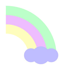 Sticker - Rainbow, cloud icon. Simple color elements of flower children icons for ui and ux, website or mobile application on white background