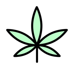 Wall Mural - Marijuana, plant icon. Simple color with outline elements of flower children icons for ui and ux, website or mobile application on white background