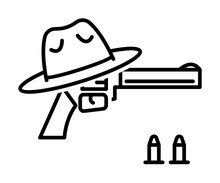 Gun Icon. Element Of Historical Games Icon On White Background