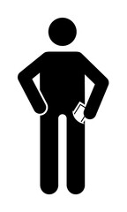 man, phone pocket icon. element of human use phone. premium quality graphic design icon. signs and s