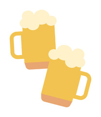 Sticker - Cheers, beer icon. Simple color elements of international beer day icons for ui and ux, website or mobile application on white background