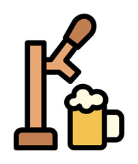 Poster - Beer dispenser, machine icon. Simple color with outline elements of international beer day icons for ui and ux, website or mobile application on white background