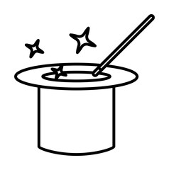 Magic, hat, star, wand icon. Element of magic for mobile concept and web apps icon. Thin line icon for website design and development on white background