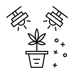 Sticker - Lightning marijuana icon. Element of narcotic on white background