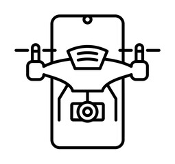 Poster - Control mobile drone icon. Element of mobile technology on white background