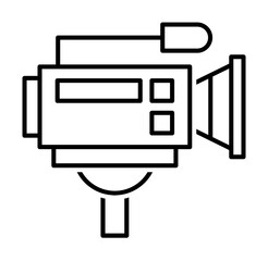 Wall Mural - Video camera icon. Element of news thin line icon on white background