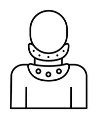 Wall Mural - Cervical collar neck icon. Simple line outline orthopedics icons for ui and ux website or mobile application on white background