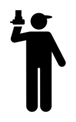 Canvas Print - Cameraman, photographer, man pictogram icon. Element of photographer pictogram icon on white background