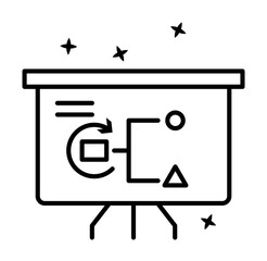 Sticker - Business project icon. Simple line, outline of project management icons for ui and ux, website or mobile application on white background