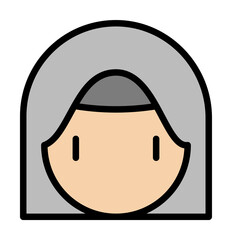 Sticker - Muslim woman Ramadan icon. Simple outline color elements of islam icons for ui and ux, website or mobile application on white background