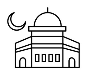 Wall Mural - Mosque building icon. Simple line, outline religion icons for ui and ux, website or mobile application on white background