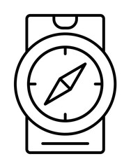 Sticker - Smartphone compass icon. Simple line, outline of phone application icons for ui and ux, website or mobile application on white background