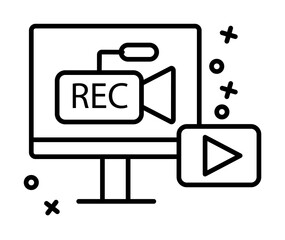 Wall Mural - Recording monitor camera rec icon. Element of quit smoking icon on white background