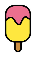 Poster - Ice cream, eat icon. Simple color with outline elements of vacation icons for ui and ux, website or mobile application on white background