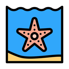 Wall Mural - Starfish, ocean icon. Simple color with outline elements of saving marine icons for ui and ux, website or mobile application on white background