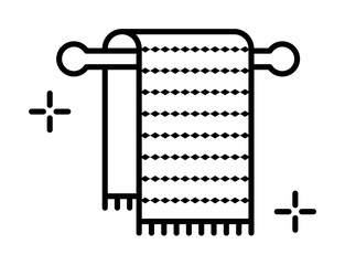 Canvas Print - Towels icon. Simple line, outline of spa icons for ui and ux, website or mobile application on white background