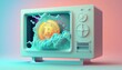 © Sander - Bitcoin on a TV screen computer AI generated burst