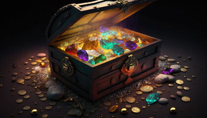 Treasure chest created with generative AI technology