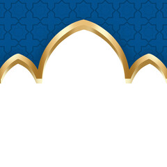 Wall Mural - Blue Islamic border, islamic design, islamic frame, border, frame, eid al fitr border, golden Islamic border, 