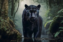 Black Panther In A Jungle | Ai Generated Animal Illustrations/backgrounds/wallpapers |