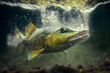 northern pike under water generated by ai