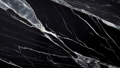 Wall Mural - Luxury black silver marble texture, black background