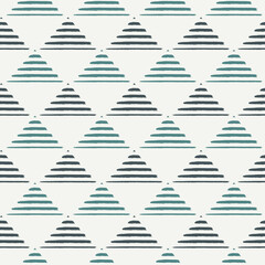 Wall Mural - Triangle motif minimal geometric print. Paint brush seamless pattern. Freehand design background. Trendy handdrawn modern simple geo ornament