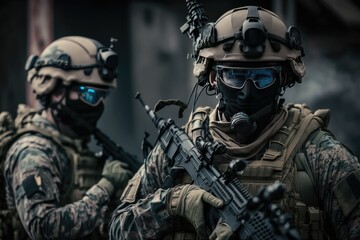 Wall Mural - Special forces in action Generative AI