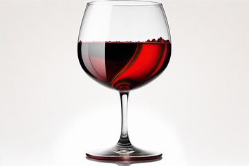 Wall Mural - red Full DOF clipping path isolation of wine glass against white background. Generative AI