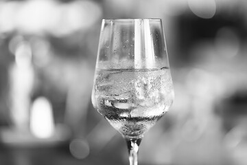 black and white glasses in the restaurant wine poster photo