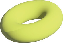 Yellow Pastel Donut Shape In 3D