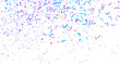 Confetti on isolated white background. Luxury texture. Festive backdrop with glitters. Pattern for work. Print for polygraphy, posters, banners and textiles. Doodle for design and business