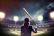 Knock It Out Of The Park Home Run Business Woman Professional Aim High Success Stretch Goals Effort Excellence Ambition Winning Successful Success Determination Excellence Achievement Glass Ceiling