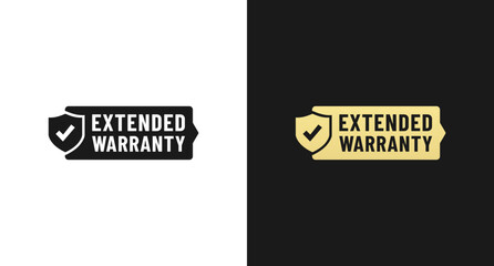 Sticker - Extended warranty label vector or Extended warranty mark isolated in flat style. Simple extended stamp vector for design element about warranty. Elegant extended Warranty Label Design Element.