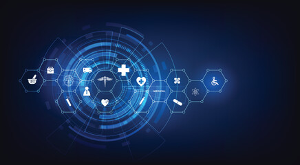 medical health care science innovation concept pattern background.