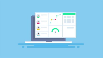 Wall Mural - business technology software task management, resource allocation, budgeting, scheduling, collaborat