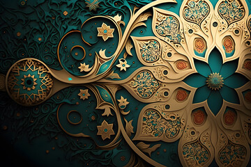 Islamic art background made with Generative AI