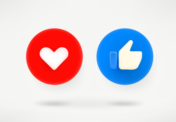 Poster - Social media icons isolated on white background. 3d vector illustration