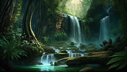 Waterfall in nature